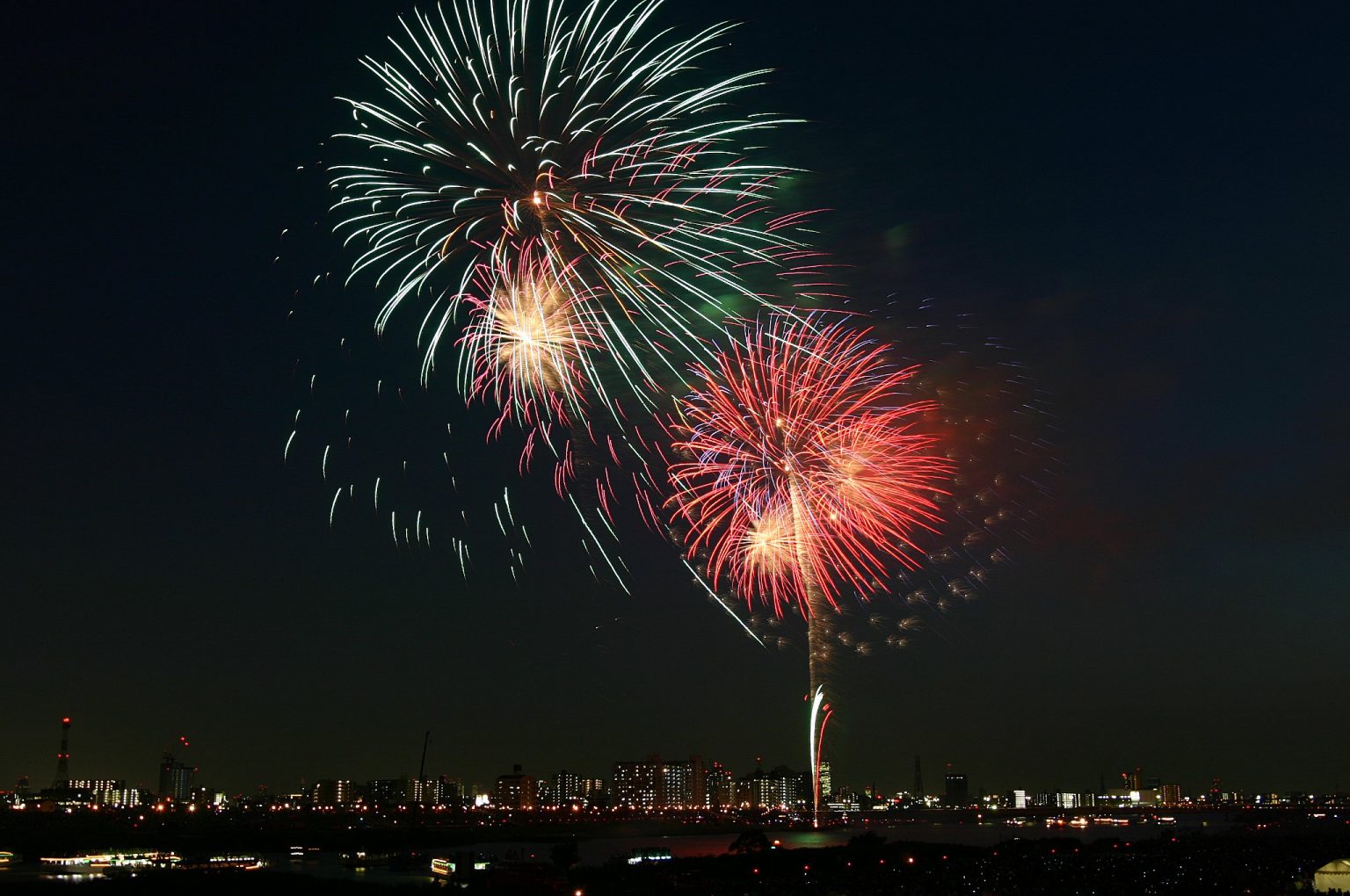 夜空に上がる花火 - 2000ピクセル以上のフリー写真素材集